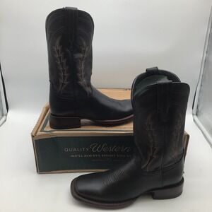 Tecovas The Doc Midnight Cowhide Black Western Cowboy Boots Size 9.5 D NEW